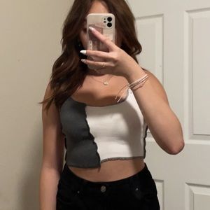 two-tone crop tank top